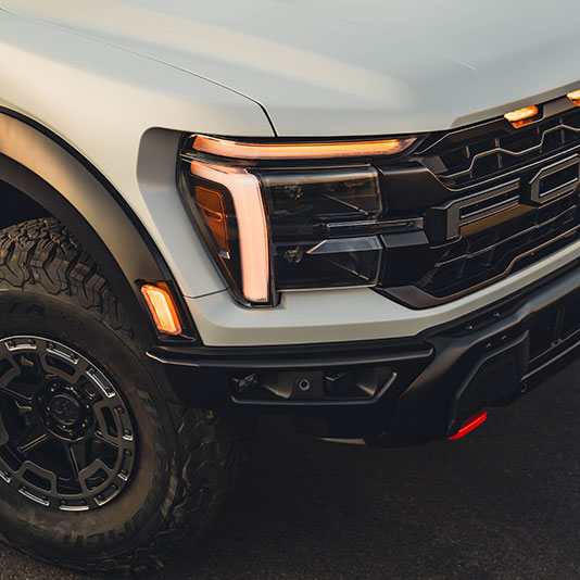 Close up shot of Ford Raptor grille