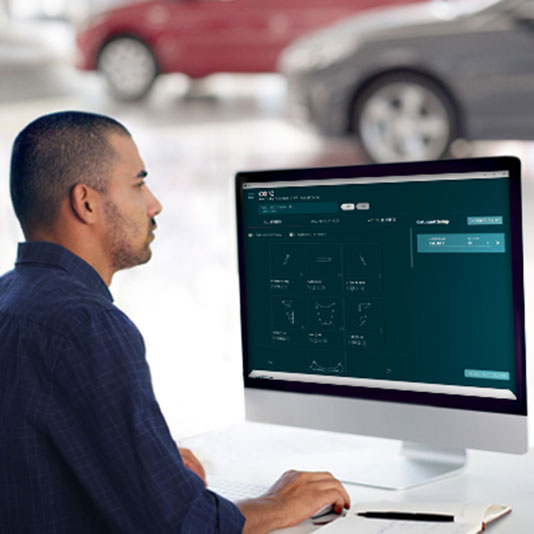 User navigating the Core cutting platform UI