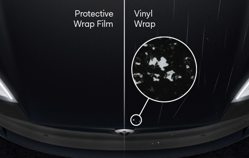 Side by side of Protective Wrap Film versus vinyl wrap 